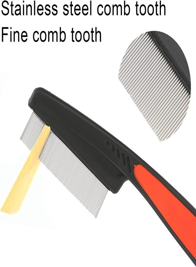 Agirav Flea Lice Comb, Stainless Steel Dog Cat Grooming Combs with Rounded Teeth, Double Sided Professional Pet Tear Stain Remover, Dematting Tool for Small, Medium & Large Pets(COLOR MAY VARY) - Image 2
